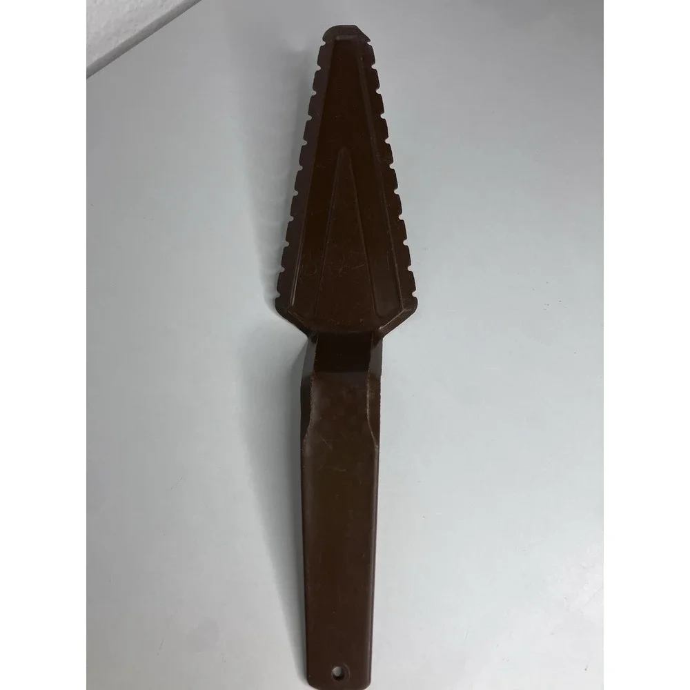 Vintage Tupperware Brown Pie Cake Server & Serrated Knife - #1228-6